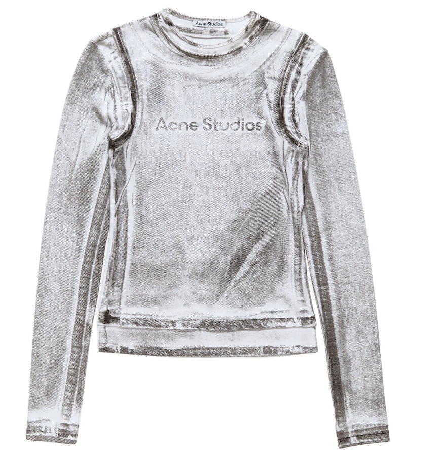  Áo Nữ Acne Layered Logo T-shirt 'Grey' 