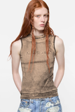  Áo Nữ Acne Layered Logo Tank Top 'Pumpkin Orange' 