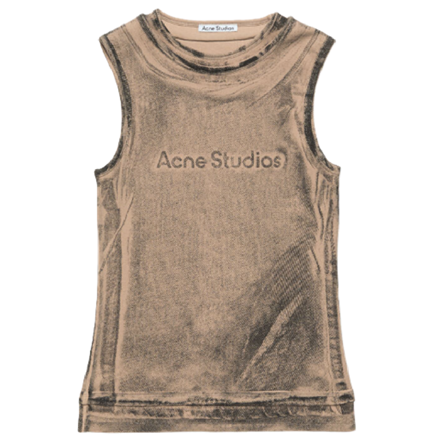  Áo Nữ Acne Layered Logo Tank Top 'Pumpkin Orange' 