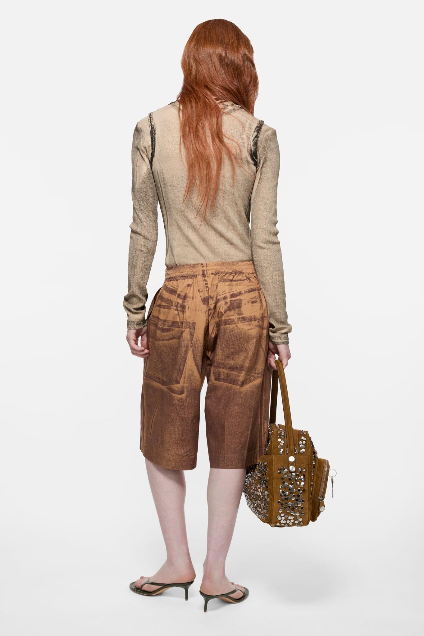  Áo Nữ Acne Layered Printed T-shirt 'Orange' 