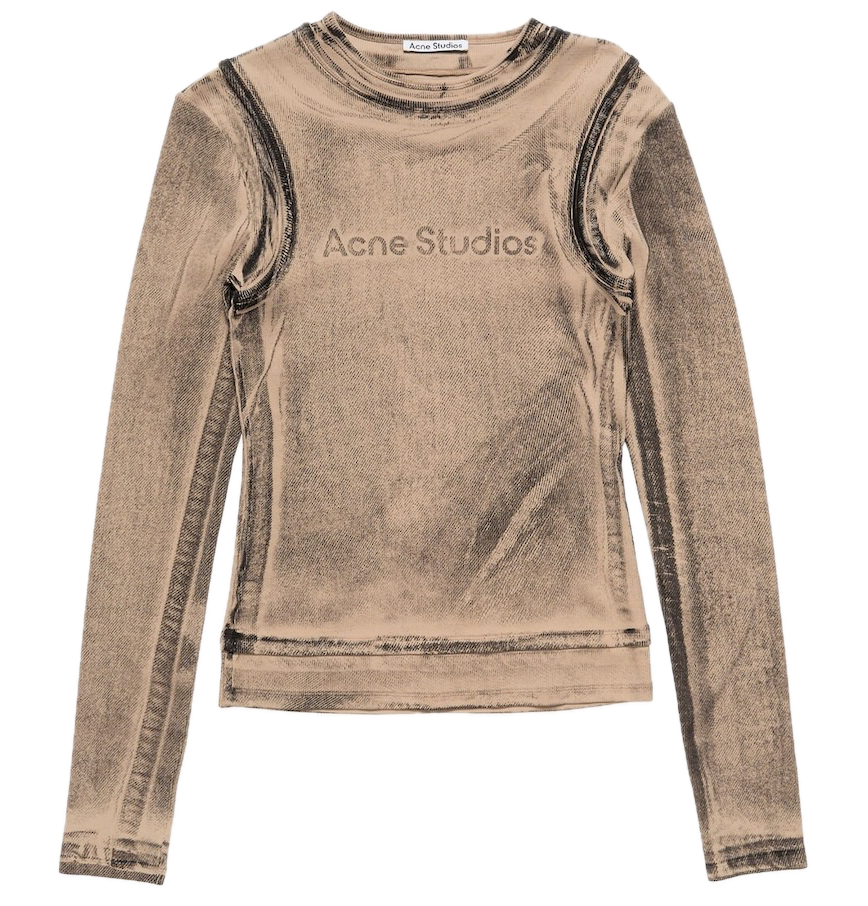  Áo Nữ Acne Layered Printed T-shirt 'Orange' 