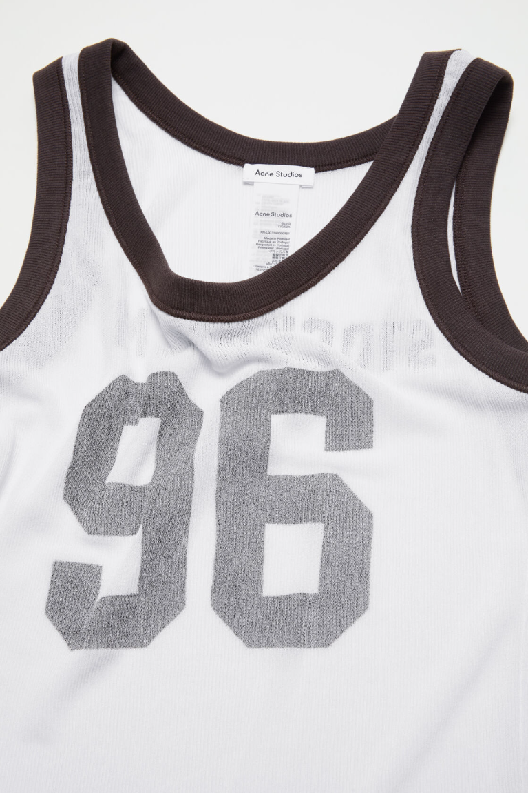  Áo Nữ Acne Sheer Logo Tank Top 'White' 