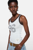  Áo Nữ Acne Sheer Logo Tank Top 'White' 