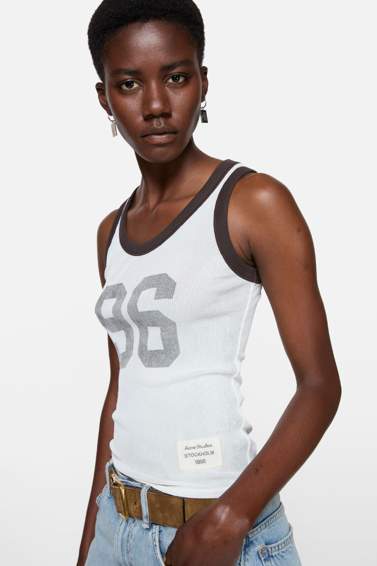  Áo Nữ Acne Sheer Logo Tank Top 'White' 