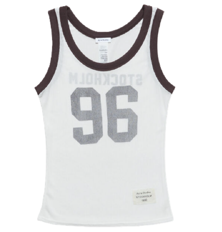  Áo Nữ Acne Sheer Logo Tank Top 'White' 