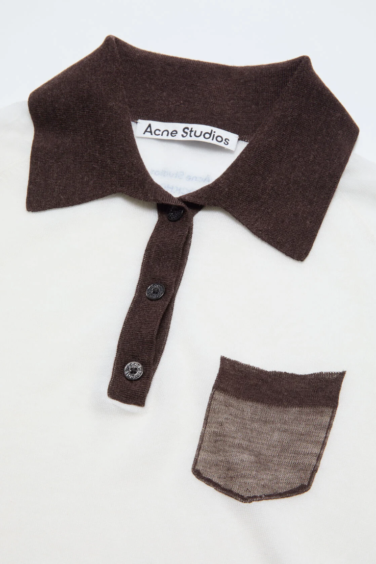  Áo Nữ Acne Sheer Polo Knit 'White' 