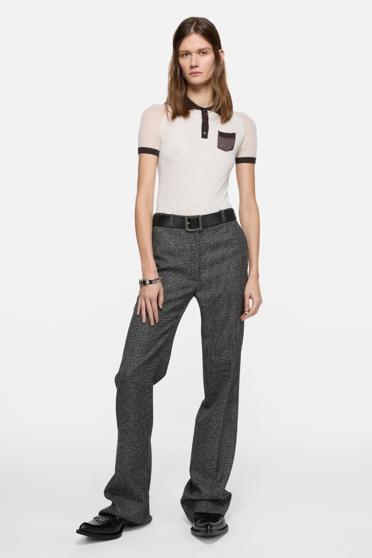  Áo Nữ Acne Sheer Polo Knit 'White' 