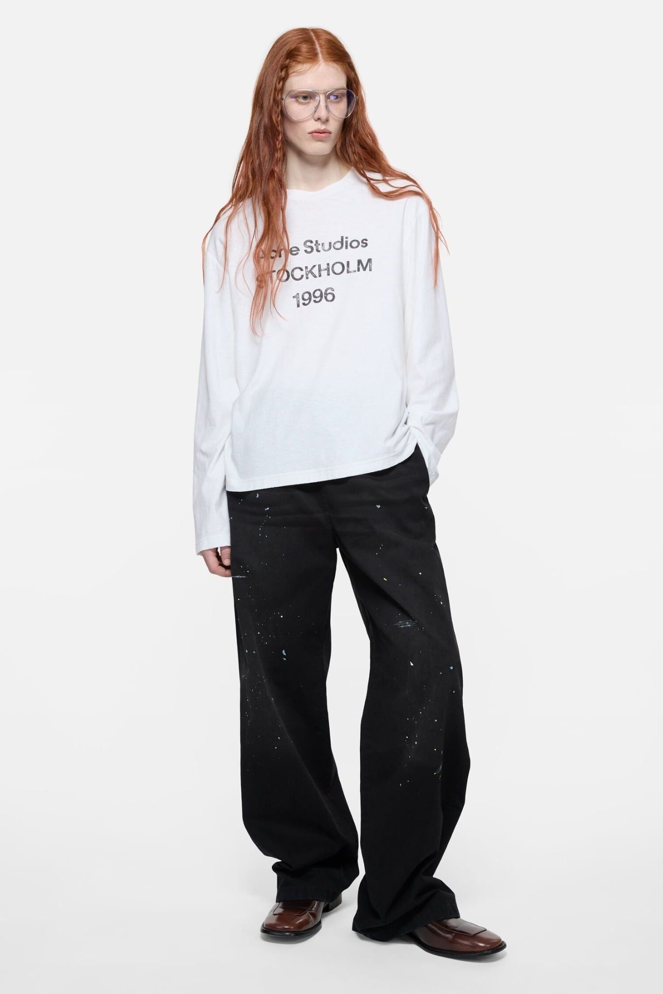  Áo Nữ Acne Sprayed 1996 Logo T-Shirt 'White' 