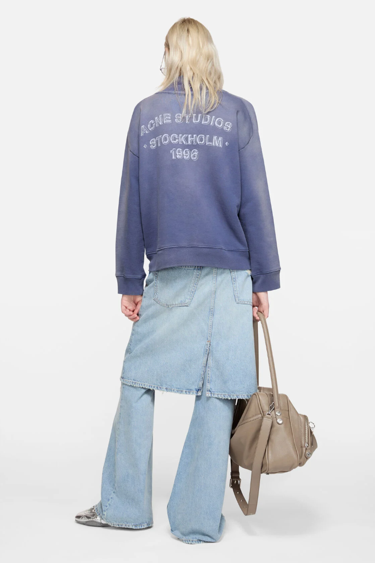  Áo Nữ Acne Sprayed Logo Sweatshirt 'Navy' 