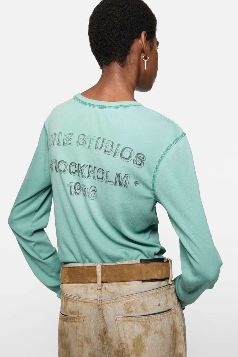  Áo Nữ Acne Sprayed Logo T-shirt 'Mint Green' 