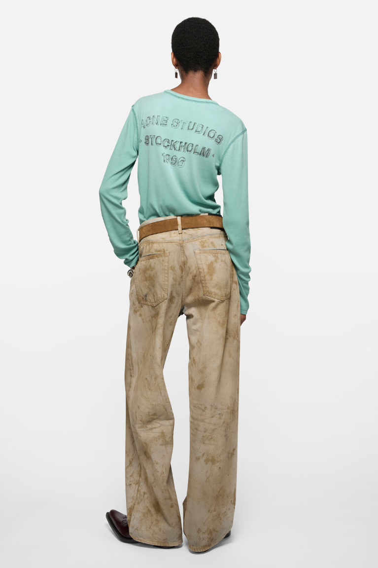  Áo Nữ Acne Sprayed Logo T-shirt 'Mint Green' 