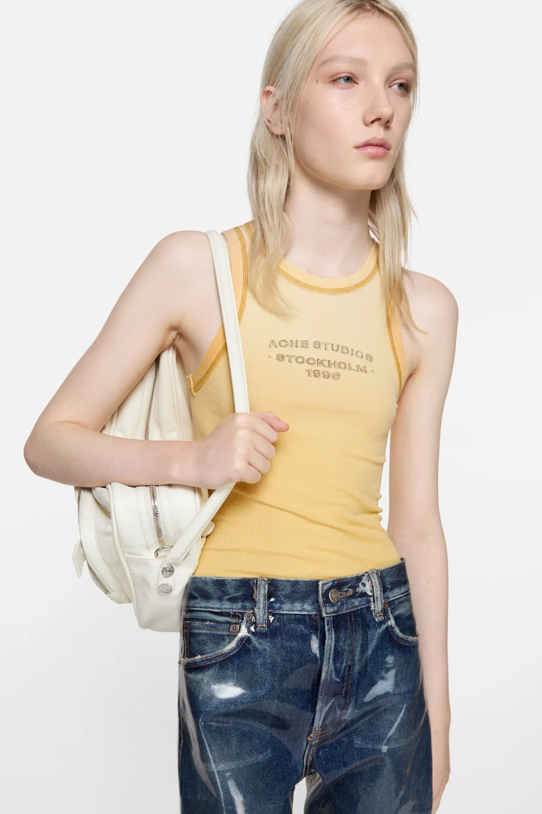  Áo Nữ Acne Sprayed Logo Tank Top 'Light Yellow' 