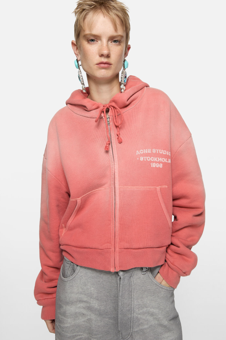  Áo Nữ Acne Sprayed Zip Hoodie 'Red' 