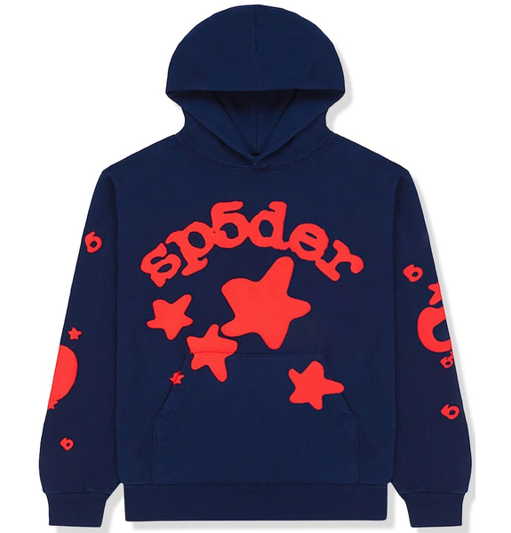  Áo Sp5der Worldwide Beluga Hoodie 'Navy' 