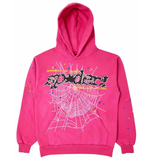  Áo Sp5der Worldwide Hooded Long-Sleeve 'Pink' 