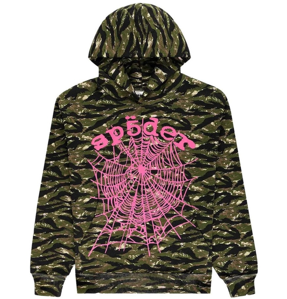  Áo Sp5der Worldwide Og Web V2 Hoodie 'Tiger Camo' 