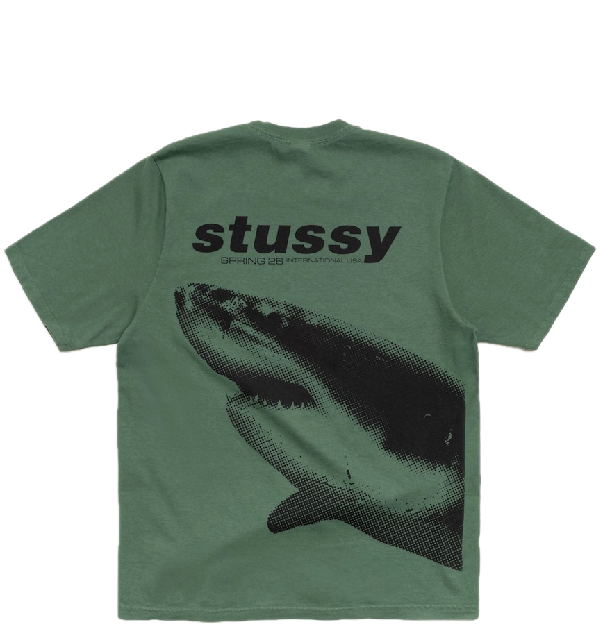  Áo Stussy Shark Tee Pigment Dyed 'Pine' 