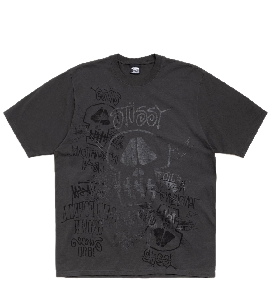  Áo Stussy Skulls Tee Pigment Dyed 'Black' 
