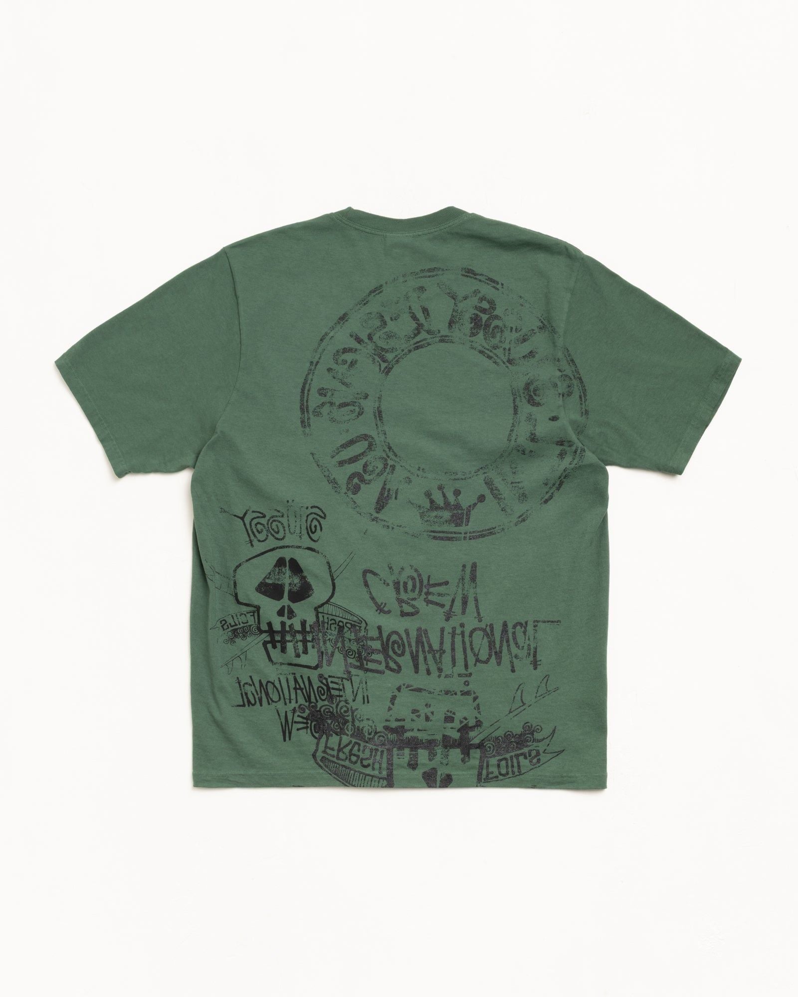 Áo Stussy Skulls Tee Pigment Dyed 'Pine' 