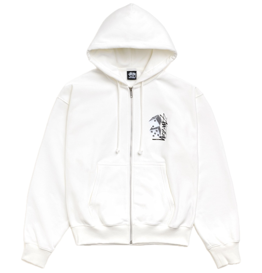  Áo Stussy Tall Dice Zip Hoodie 'White' 