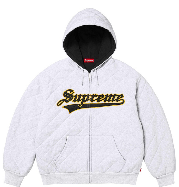  Áo Supreme Quilted Zip Up Hooded Sweatshirt 'White' 