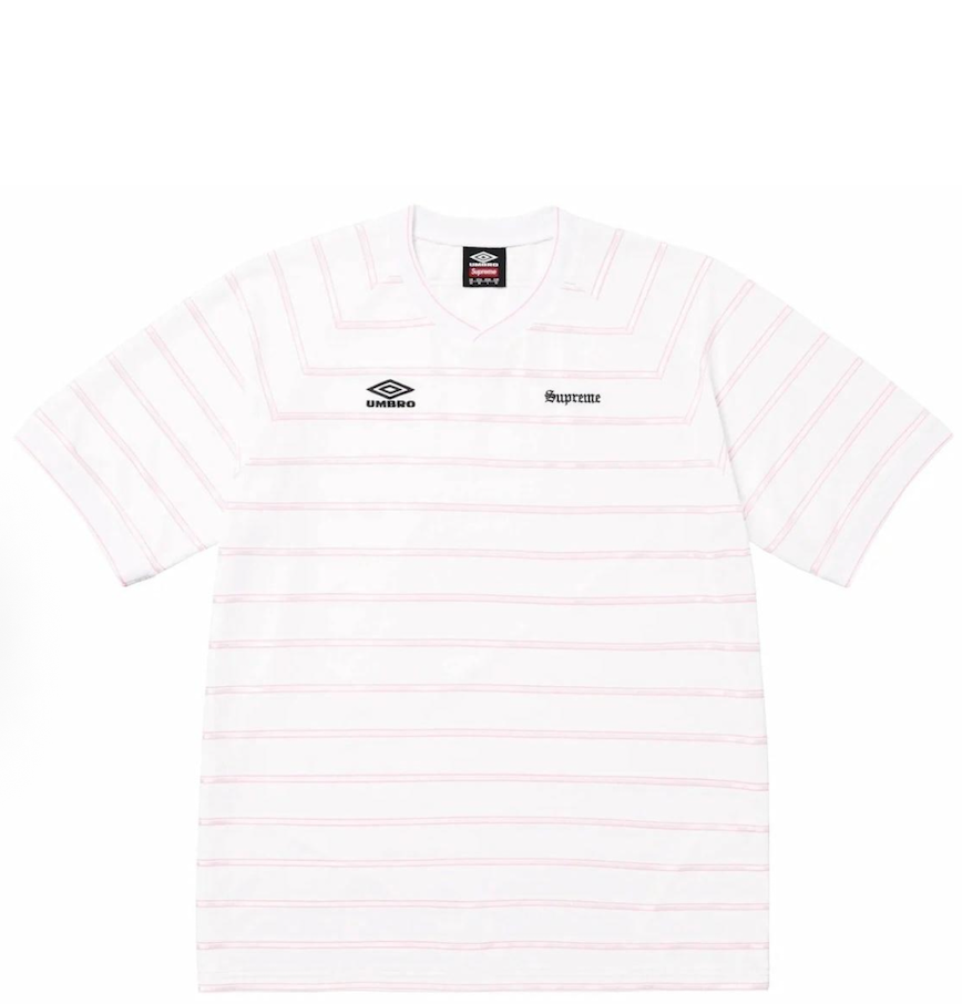  Áo Supreme x Umbro Stripe Soccer Jersey 'White' 