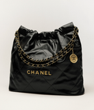  Túi Nữ Chanel 22 Handbag Shiny Calfskin 'Black' 