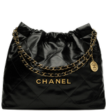  Túi Nữ Chanel 22 Handbag Shiny Calfskin 'Black' 