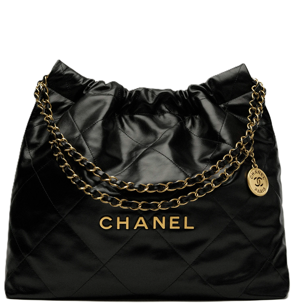  Túi Nữ Chanel 22 Handbag Shiny Calfskin 'Black' 