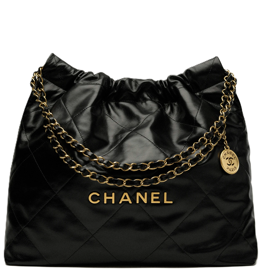  Túi Nữ Chanel 22 Handbag Shiny Calfskin 'Black' 