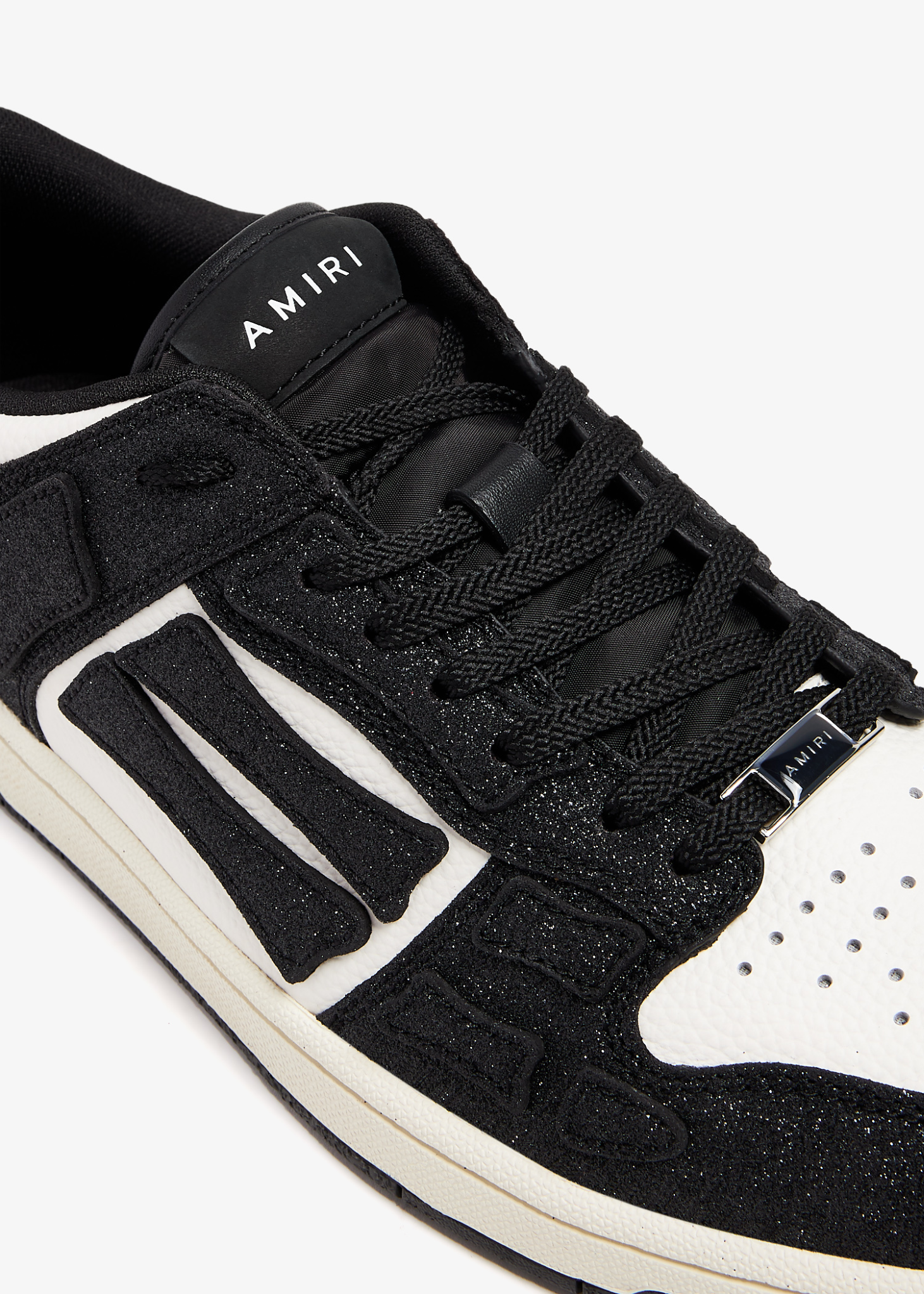  Giày Nam Amiri Skel Top Low Shimmer 'Black White' 