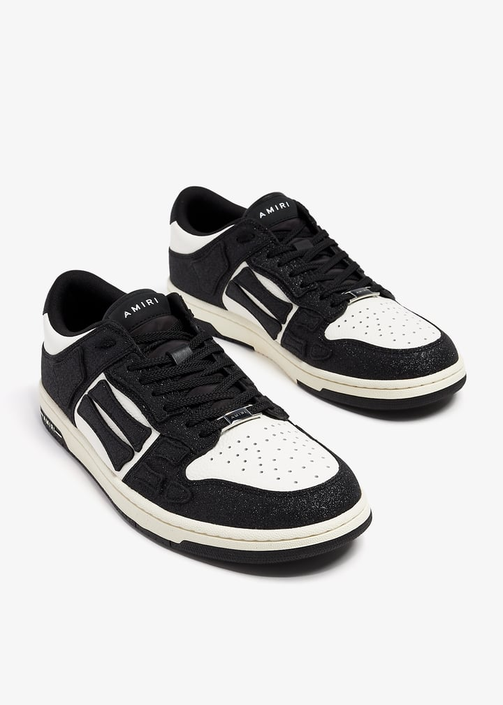  Giày Nam Amiri Skel Top Low Shimmer 'Black White' 