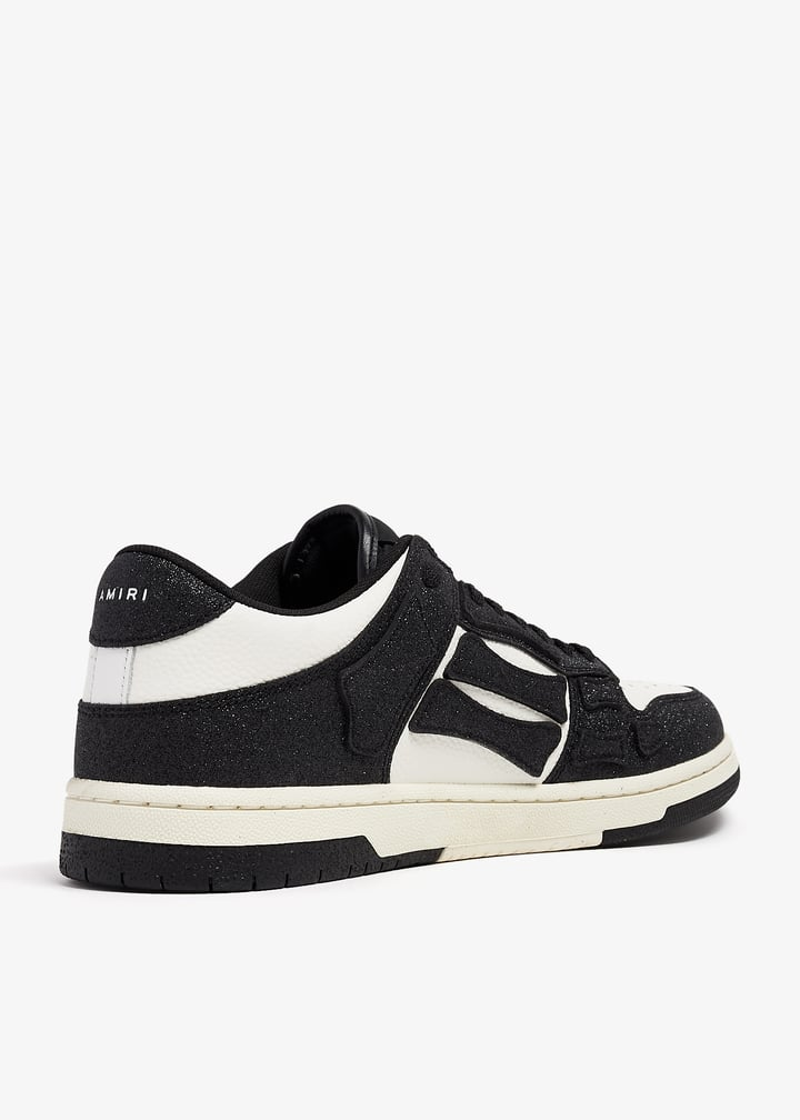  Giày Nam Amiri Skel Top Low Shimmer 'Black White' 