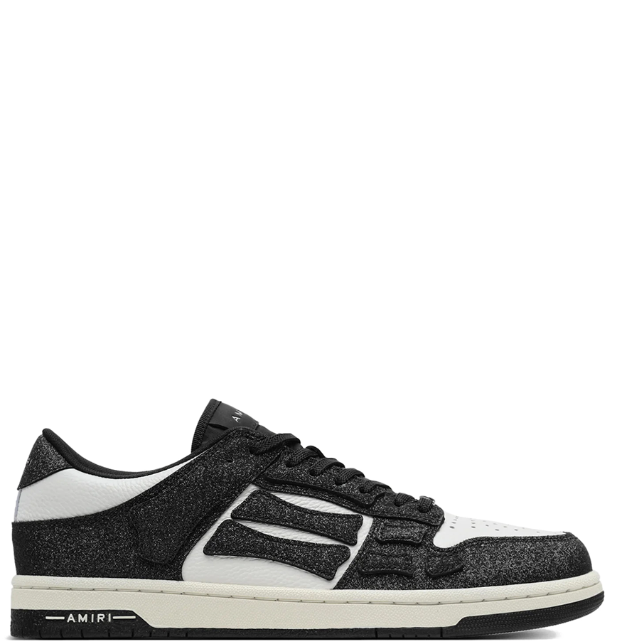  Giày Nam Amiri Skel Top Low Shimmer 'Black White' 