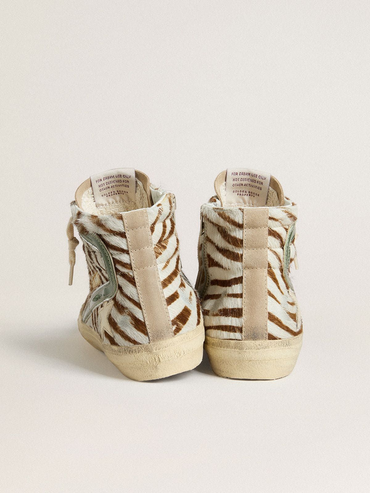  Giày Nữ Golden Goose Slide Sneakers 'Zebra-print' 
