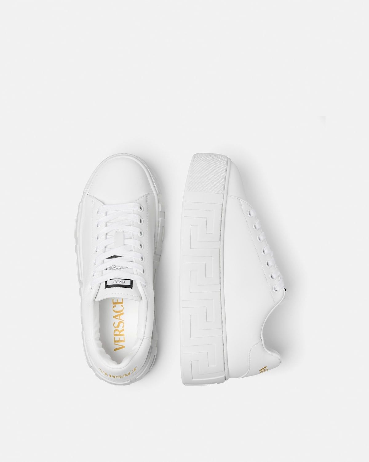  Giày Nữ Versace La Greca Platform Trainers 'White' 
