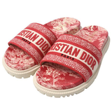 Dép Nữ Dior Dway Mule Embroidery Sandals 'Red' 