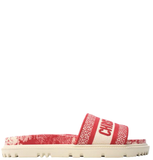  Dép Nữ Dior Dway Mule Embroidery Sandals 'Red' 