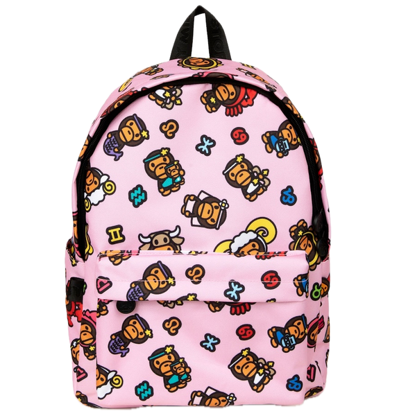 Balo Bape Baby Milo Print Medium Backpack 'Pink' 