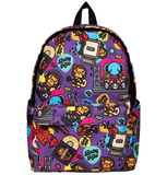  Balo Bape Baby Milo Print Medium Backpack 'Purple' 