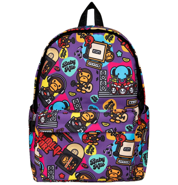  Balo Bape Baby Milo Print Medium Backpack 'Purple' 