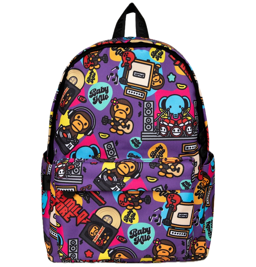  Balo Bape Baby Milo Print Medium Backpack 'Purple' 