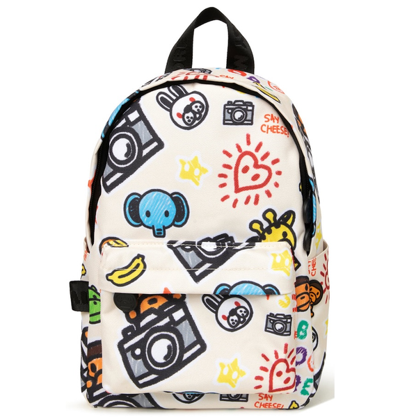  Balo Bape Graphic Small Backpack 'White' 