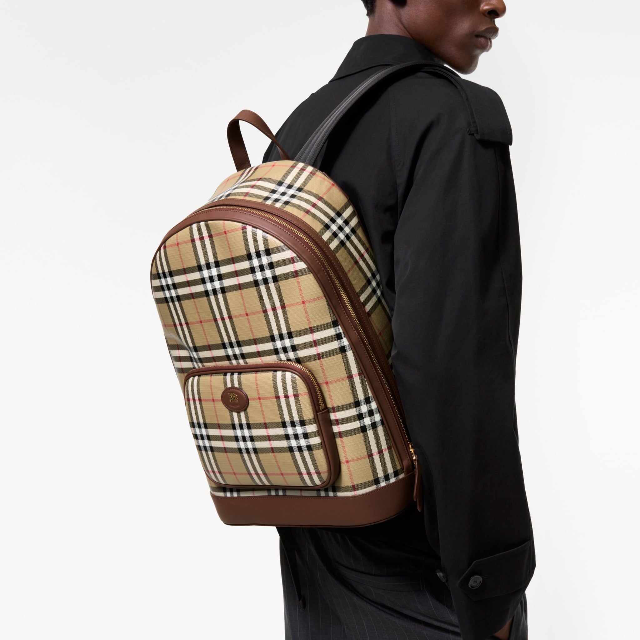  Balo Burberry Check Backpack 'Beige' 