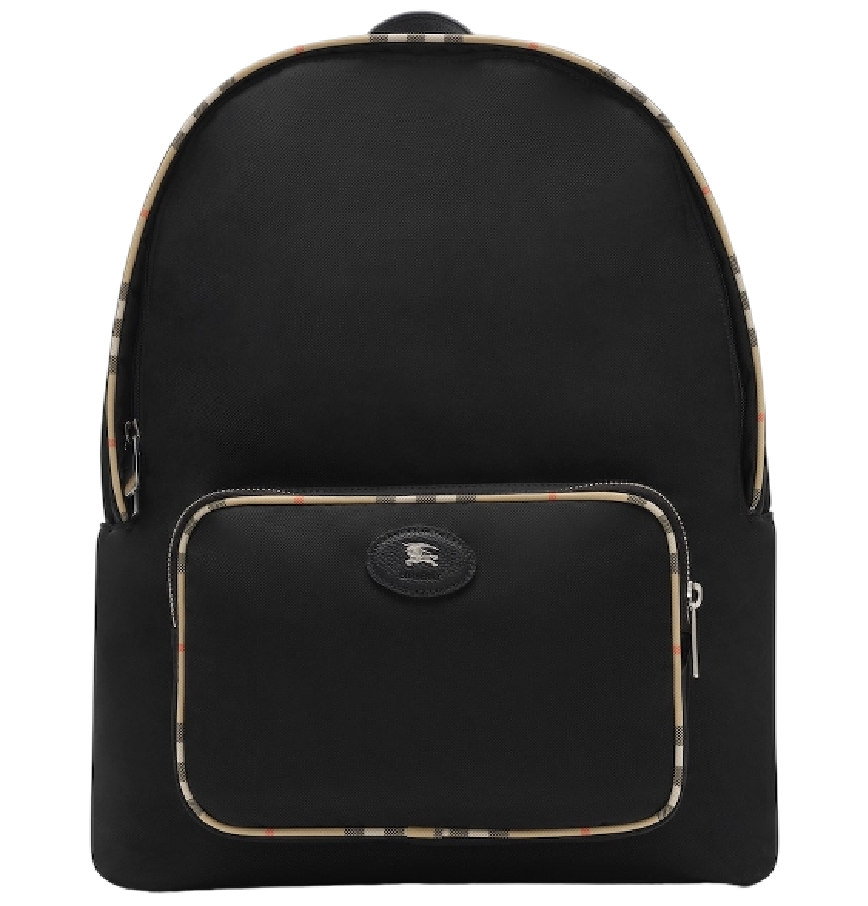  Balo Burberry Check Trim Backpack 'Black' 