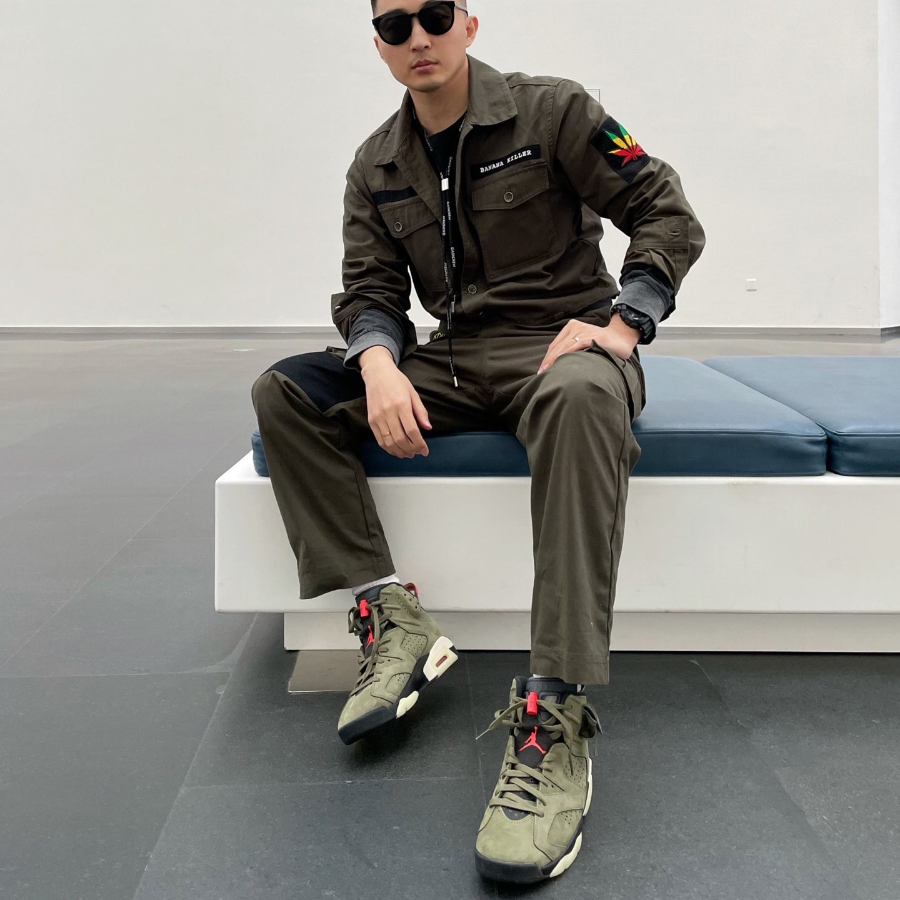  Giày Nike Air Jordan 6 Retro GS x Travis Scott ‘Olive’ 