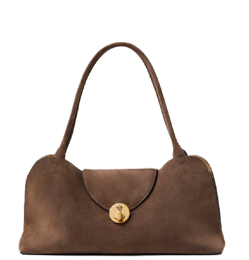  Túi Nữ Versace Vivian Suede East/West Shoulder Bag 'Brown' 