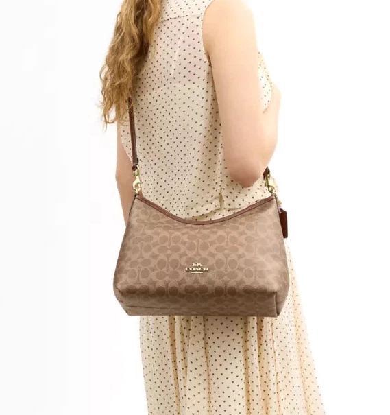  Túi Nữ Coach Laurel Shoulder Signature Canvas ‘Brown' 