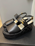  Dép Nữ Chanel Mark Platform A Cute Flower 'Black' 