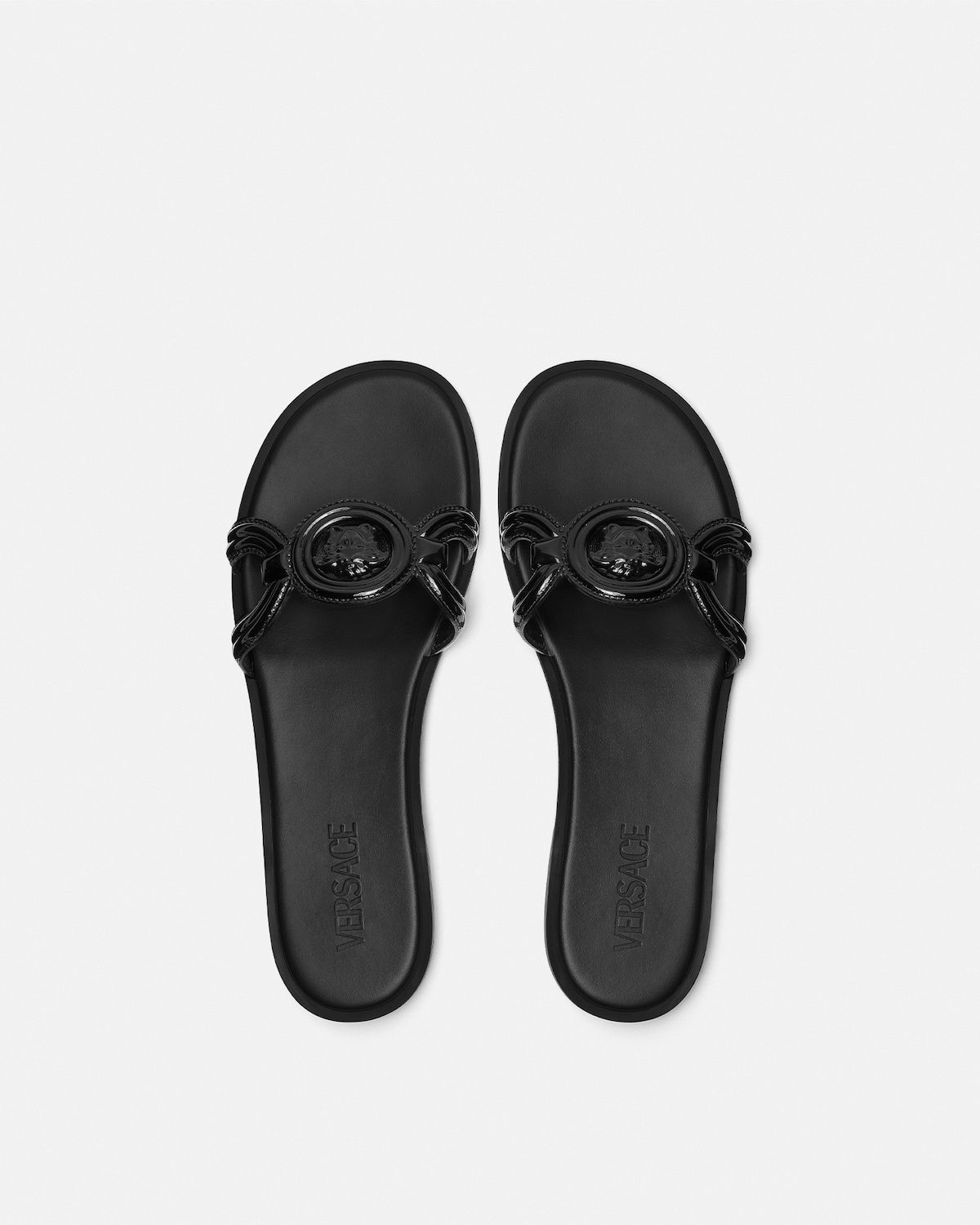  Dép Nữ Versace Medusa 95 Patent Sandals 'Black' 